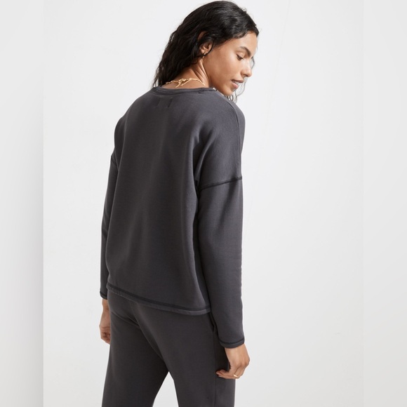 Madewell MWL Gray ‘Vintage Mulberry’ Superbrushed Easygoing Sweatshirt Crewneck - Picture 4 of 12